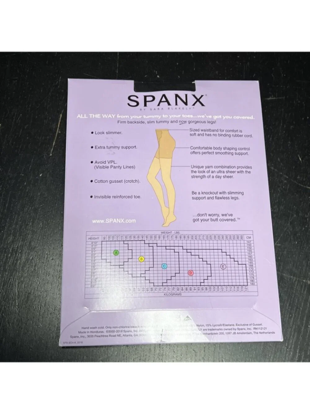 SPANX All The Way Hose BLACK Tummy to Toes Full length Super Control SIZE A